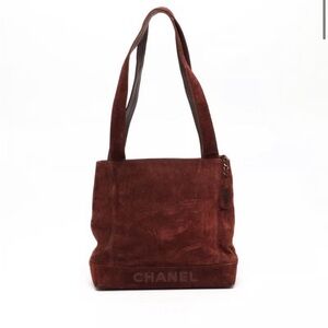 Chanel Deep Red Suede Tote